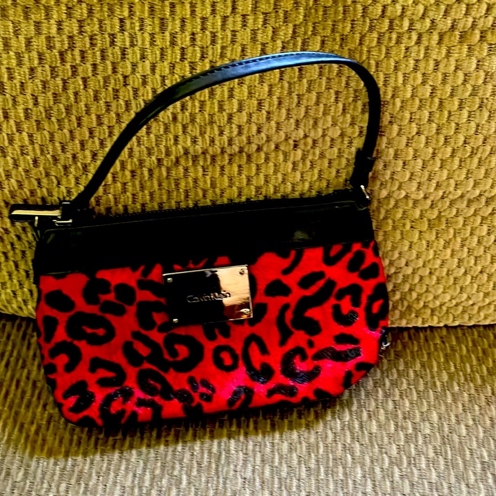 small purse red and black